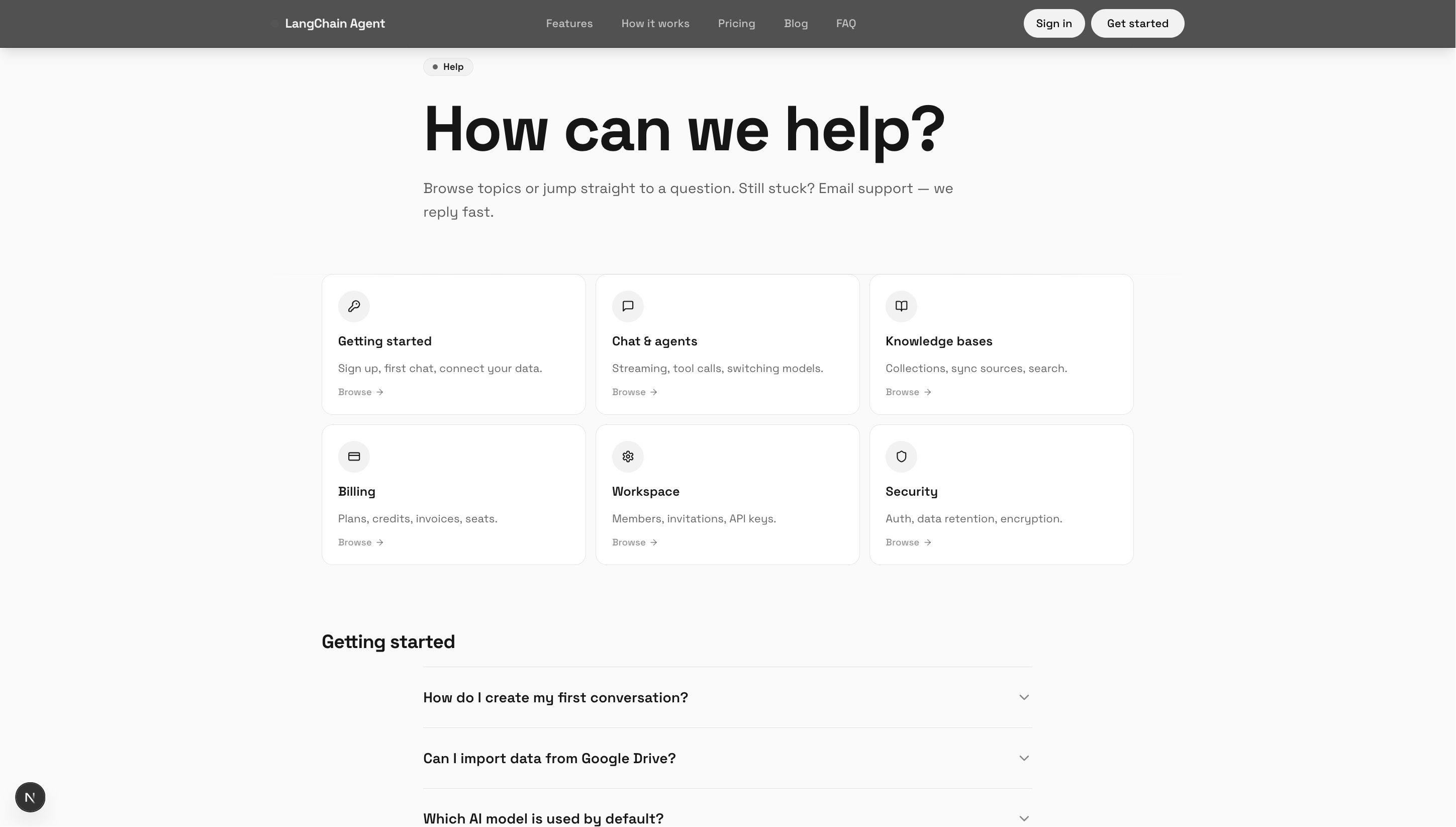 Help center